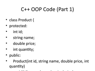 Comprehensive C++ OOP Inventory Management System Project | PPTX
