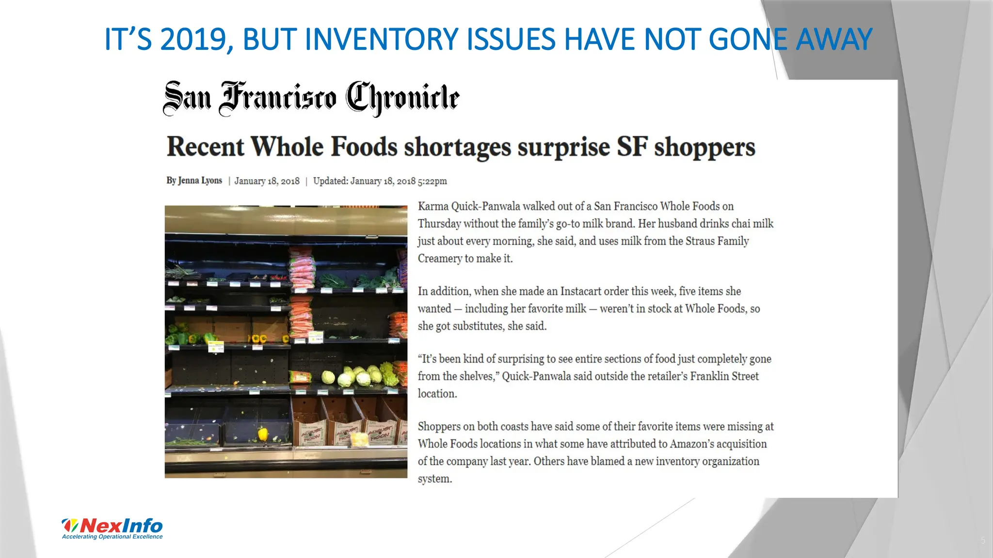 5
IT’S 2019, BUT INVENTORY ISSUES HAVE NOT GONE AWAY
 