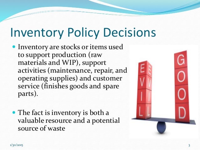 Inventory Policy Decisions Deepa