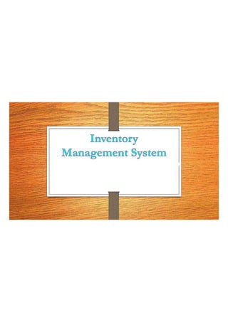 Inventory Management system