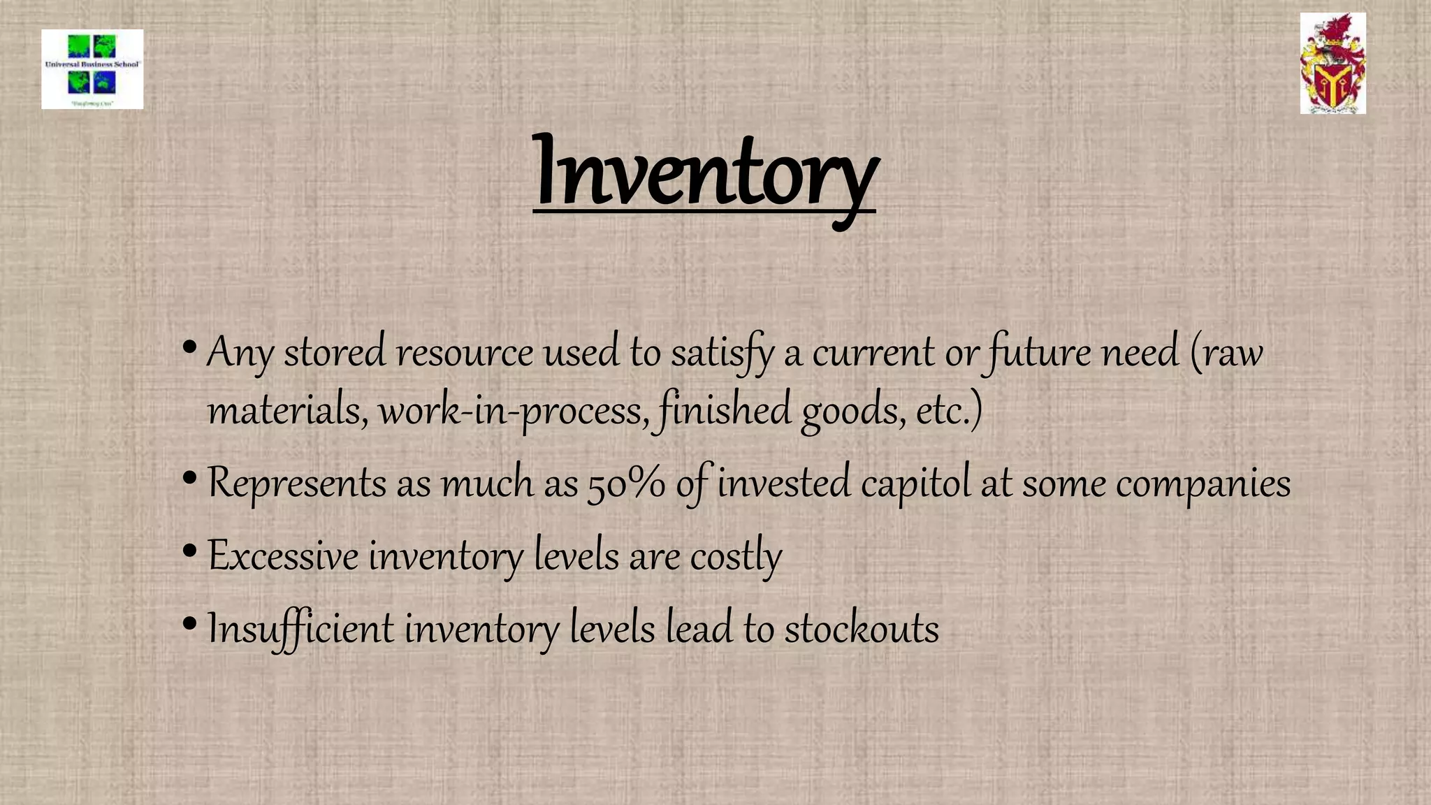 what is Inventory and its classification PPTX