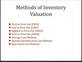 Inventory valuation amit | PPTX
