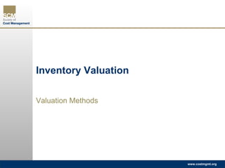 Inventory Valuation Valuation Methods 