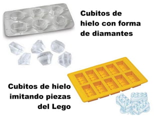 Cubitos de hielo con forma de diamantes Cubitos de hielo imitando piezas del Lego 