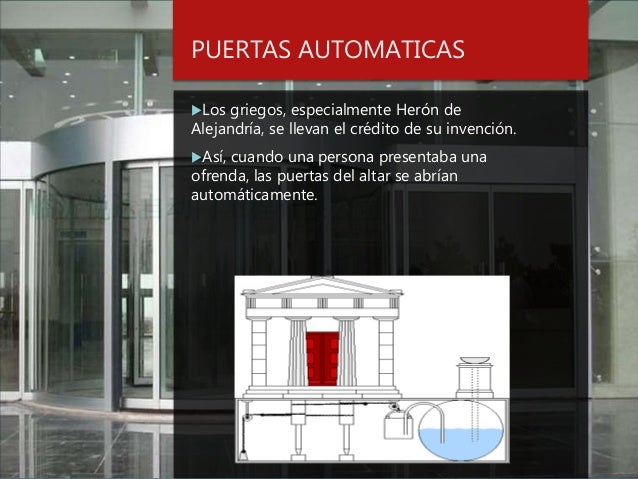 Resultado de imagen de heron de alejandria puertas automaticas