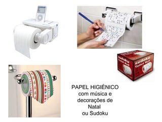 PAPEL HIGIÉNICO com música e decorações de Natal  ou Sudoku 