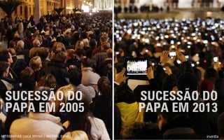 SUCESSÃO DO
PAPA EM 2005
SUCESSÃO DO
PAPA EM 2013
FOTOGRAFIAS: LUCA BRUNO | MICHAEL SOHN
 