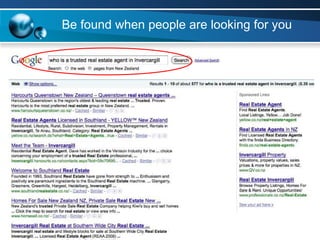 Be found when people are looking for you 