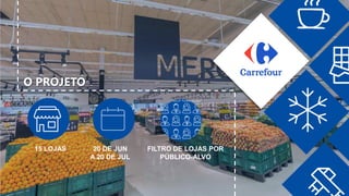 20 DE JUN
A 20 DE JUL
FILTRO DE LOJAS POR
PÚBLICO-ALVO
15 LOJAS
O PROJETO
 