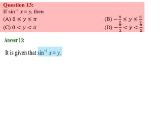 Inverse trigonometric functions from class 12