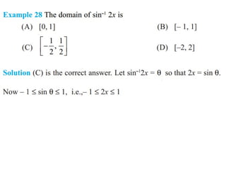 Inverse trigonometric functions from class 12