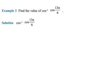 Inverse trigonometric functions from class 12