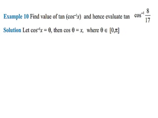Inverse trigonometric functions from class 12