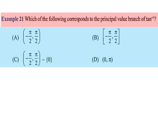 Inverse trigonometric functions from class 12