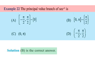 Inverse trigonometric functions from class 12