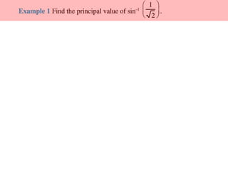 Inverse trigonometric functions from class 12