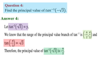 Inverse trigonometric functions from class 12