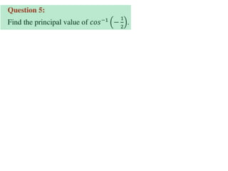Inverse trigonometric functions from class 12