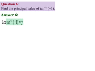 Inverse trigonometric functions from class 12