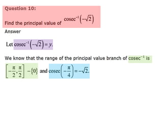 Inverse trigonometric functions from class 12