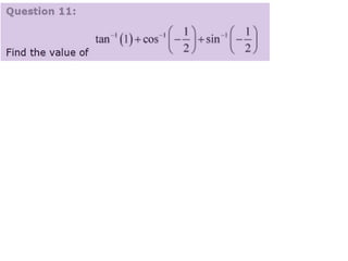 Inverse trigonometric functions from class 12