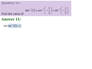 Inverse trigonometric functions from class 12