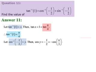 Inverse trigonometric functions from class 12 maths