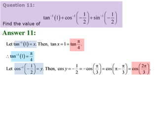 Inverse trigonometric functions from class 12 maths