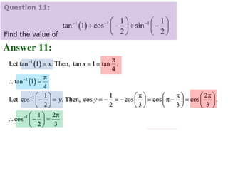 Inverse trigonometric functions from class 12 maths