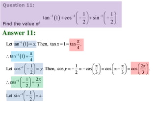 Inverse trigonometric functions from class 12 maths