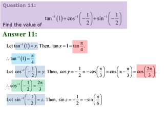 Inverse trigonometric functions from class 12 maths