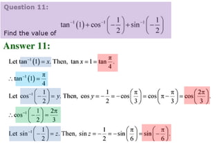 Inverse trigonometric functions from class 12 maths