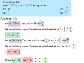 Inverse trigonometric functions from class 12 maths