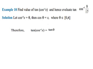 Inverse trigonometric functions from class 12 maths