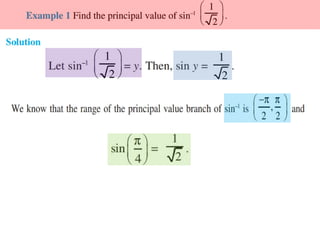Inverse trigonometric functions from class 12 maths