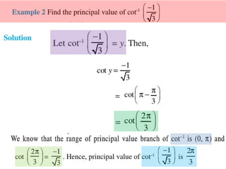 Inverse trigonometric functions from class 12 maths