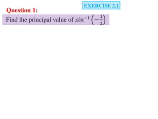 Inverse trigonometric functions from class 12 maths