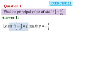Inverse trigonometric functions from class 12 maths