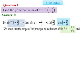 Inverse trigonometric functions from class 12 maths