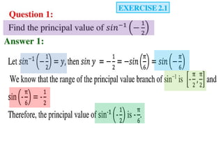Inverse trigonometric functions from class 12 maths