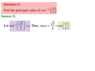 Inverse trigonometric functions from class 12 maths