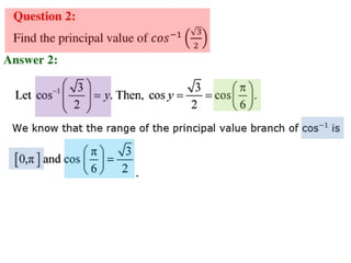 Inverse trigonometric functions from class 12 maths