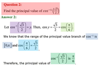Inverse trigonometric functions from class 12 maths