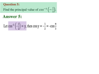 Inverse trigonometric functions from class 12 maths