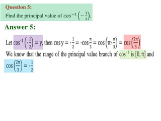 Inverse trigonometric functions from class 12 maths