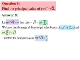 Inverse trigonometric functions from class 12 maths
