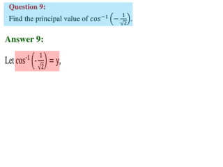 Inverse trigonometric functions from class 12 maths