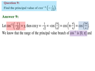 Inverse trigonometric functions from class 12 maths