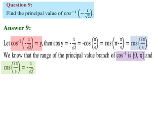 Inverse trigonometric functions from class 12 maths