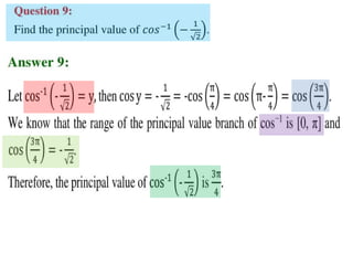 Inverse trigonometric functions from class 12 maths